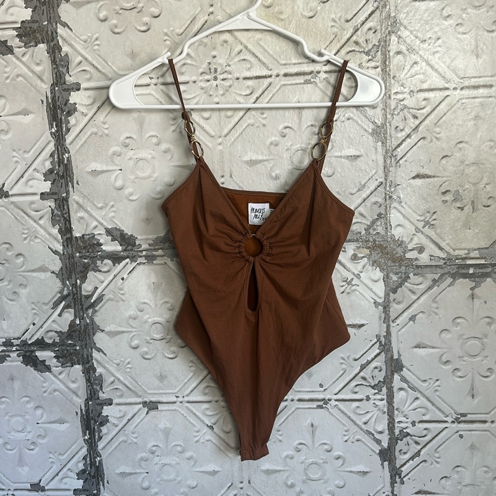 Brown Princess Polly Y2K Bodysuit
